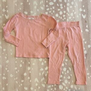 J.Crew Crewcuts Girls’ Long-Sleeve Pointelle Pajama Set | Dusty Rose | Size 3/3T